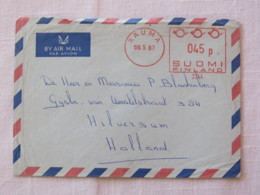 Finland 1967 Cover Rauma To Holland - Machine Franking - Lettres & Documents