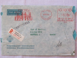 Finland 1966 Registered Cover Helsinki To Canada - Machine Franking - Briefe U. Dokumente