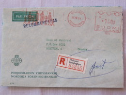 Finland 1964 Registered Cover Helsinki To Canada - Machine Franking - Lettres & Documents