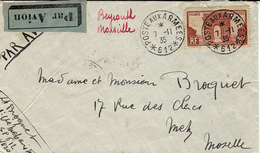 1935- Enveloppe Par Avion Affr. 2 F Arc De Triomphe Oblit. S P 612 ( Liban ) - SUPERBE - Cartas & Documentos