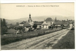 Carte Postale Ancienne Corbelin - Champ De Mars Et Rue De La République - Corbelin