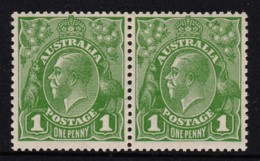 Australia 1926 King George V 1d Green SMW Perf 13.5 DieII/I Pair MNH - Mint Stamps