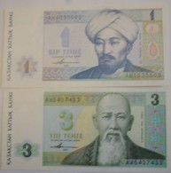 Lot De 2 Billets 1 Et 2 Tenge Du Kazakhstan Pick 7 Et 8 1993 Neuf/ONC - Kasachstan