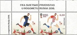 HR 2018-1324 FIFA CUP RUSSIA-2018, HRVATSKA CROATIA, 1 X 1v + Label, MNH - 2018 – Rusia