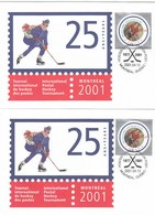 GOOD CANADA 2 FDC Set 2001 - Hockey Tournament - 2001-2010