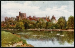 Ref 1291 - J. Salmon ARQ A.R. Quinton Postcard - Windsor Castle & Swans On River Thames - Windsor Castle