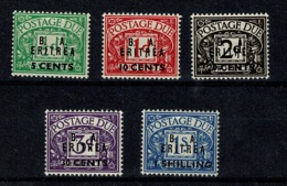 Ref 1292 - GB Stamps - British Occupation Of Italian Eritrea1950 MNH Due Set SG ED6-ED10 - Erythrée