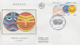 Enveloppe  FDC  1er  Jour   MONACO   10éme  Festival   Mondial   De   THEATRE   Amateur   1993 - Théâtre