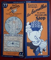 Delcampe - Carte Routière MICHELIN - N° 77: VALENCE - GRENOBLE - Callejero