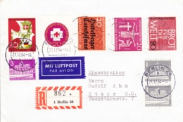 1964, Luftpost, Verschiedene Werte, REC, Echt Gelaufen - Berlin - Steyr/Österreich - Privé Briefomslagen - Gebruikt