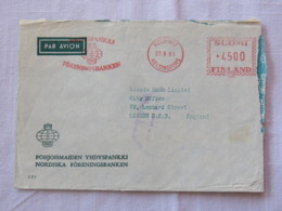 Finland 1961 Cover Helsinki To London - Machine Franking - Briefe U. Dokumente