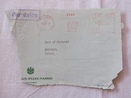 Finland 1963 Front Of Cover Helsinki To Canada - Machine Franking - Briefe U. Dokumente