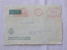 Finland 1964 Front Of Cover Helsinki To Canada - Machine Franking - Lettres & Documents