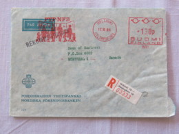 Finland 1966 Registered Cover Helsinki To Canada - Machine Franking - Lettres & Documents