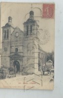 Médan (78) : L'église Et Attelage Sur Route En Construction Env 1910 (animé) PF. - Medan