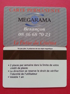 Cinécarte MEGARAMA Carte Permanente Besançon Valable 1 An (BC0415 - Cinécartes