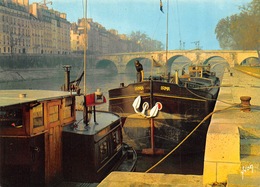 Carte Postale GRAND FORMAT PARIS (75) La Seine Au Pont Marie - Bâteau-Péniche - La Seine Et Ses Bords