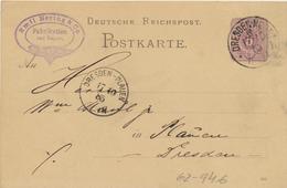 62-946 Deutschland Germany Postal Stationery 1885 - Sonstige & Ohne Zuordnung