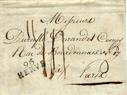 1813- Lettre De 96 / HERVE ( L(Ourthe ) 25 Mm Noir  Taxe 14 D Pour Paris - 1794-1814 (Période Française)