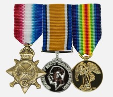 World War One Replica Medals - Miniatures • 1914-15 Star, British War Medal And Victory Medal - Sonstige & Ohne Zuordnung
