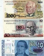 Lot De 3 Billets - 2 Du Brésil Et 1 Du L'argentine - Neuf - Otros – América