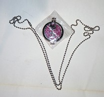 CHAINE ARGENTE PENDENTIF CHAT FOND ROSE Patch Diffuseur Huile Essentielle NEUVE - Pendenti