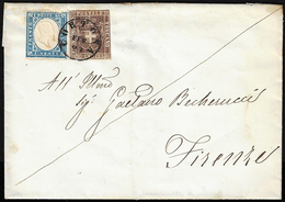 1861 - 10 Cent. Bruno (19), In Affrancatura Mista Con 20 Cent. Celeste Della IV Emissione Di Sardegn... - Tuscany