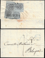 1854 - 1/2 Baj Grigio Azzurro, Due Esemplari, Uno Angolo Di Foglio, 1/2 Baj Grigio Verdastro, Due Es... - Stato Pontificio