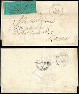 CARPINETO, Punti R1 - 5 Cent. (16), Coppia, Perfetta, Su Lettera Del 4/1/1868 Per Roma. Rara. Raybau... - Stato Pontificio