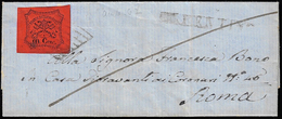 FERENTINO, SD Punti 10 - 10 Cent. (17), Perfetto, Su Lettera Del 21/10/1867 Per Roma. Ex Coll. Andre... - Kirchenstaaten