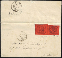 NEPI, Punti 13 - 10 Cent. (17), Coppia, Perfetta, Su Lettera Per Viterbo 18/6/1868. Raybaudi. Ex Col... - Papal States