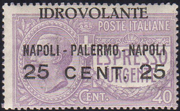 1917 - 25 Cent. Su 40 Cent. Napoli-Palermo, Soprastampa Fortemente Spostata In Alto (2aa), Gomma Int... - Unclassified