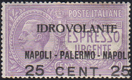 1917 - 25 Cent. Su 40 Cent. Napoli-Palermo, Soprastampa Fortemente Spostata A Destra (2ac), Gomma Or... - Zonder Classificatie