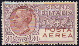 1928 - 80 Cent. (3A), Stampa Del Bruno Rosso Spostata In Alto, Gomma Originale, Perfetto. Varietà No... - Non Classificati