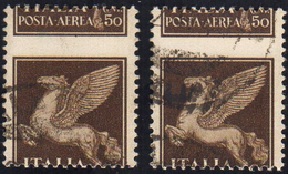 1930 - 50 Cent. Imperiale, Due Esemplari Con Dentellatura Orizzontale Fortemente Spostata (11c), Usa... - Non Classificati