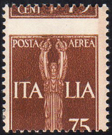 1930 - 75 Cent. Imperiale, Dentellatura Orizzontale Fortemente Spostata (12c), Gomma Originale, Perf... - Ohne Zuordnung