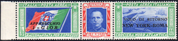 1933 - 5,25 + 44,75 Lire Trittico I-GIOR, Non Emesso, Soprastampato "VOLO DI RITORNO NEW YORK-ROMA" ... - Unclassified