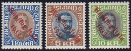 ISLANDA 1933 - Crociera Atlantica, Soprastampati (Bol.12/14), Nuovi, Gomma Originale, Perfetti. Molt... - Ohne Zuordnung