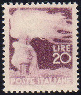 1945 - 20 Lire Democratica, Stampa Evanescente (561g), Gomma Integra, Perfetto.... - Unclassified