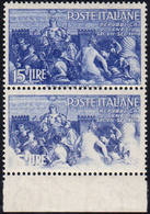 1946 - 15 Lire Repubbliche Medioevali, Stampa Evanescente (572b), In Coppia Con Il Normale, Gomma In... - Ohne Zuordnung