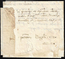 1458 - Piccola Lettera Completa Di Testo Da Felizzano 22/9/1458, Manoscritto "cito Cito". Rara!... - 1. ...-1850 Prefilatelia