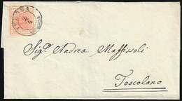 1852 - 15 Cent. Rosso Vermiglio, I Tipo, Carta A Coste Verticali (14), Perfetto, Su Sovracoperta Di ... - Lombardy-Venetia