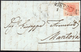 1851 - 15 Cent. Rosso, I Tipo, Cifra 5 Simile Ad Un 3 (3o), Perfetto, Su Busta Da Brescia 1/4/1851 A... - Lombardy-Venetia