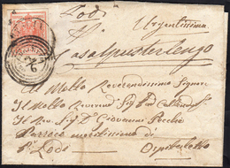 1852 - 15 Cent. Rosso, III Tipo, Carta A Mano (5), Perfetto, Su Sovracoperta Di Lettera Da Brescia A... - Lombardije-Venetië