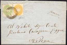 1864 - 2 Soldi E 3 Soldi, Dent. 14 (36,37) Perfetti, Su Fresca Lettera Da Roverbella (C4 Punti 7) 24... - Lombardo-Venetien