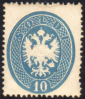 1863 - 10 Soldi Azzurro, Dent. 14 (39), Gomma Integra, Perfetto E Ben Centrato. Molto Raro! Emilio D... - Lombardo-Venetien