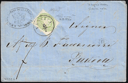 1864 - 3 Soldi Verde Dent. 9 1/2 Aquiletta (42), Perfetto, Isolato Su Lettera Del 8/7/1864 Per Padov... - Lombardo-Venetien