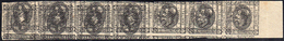 1863 - 15 Cent. Litografico, II Tipo (13), Prova Di Macchina In Nero Con Doppia Stampa, Striscia Di ... - Other & Unclassified
