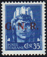 1943 - 35 Cent. Soprastampa G.N.R. Di Brescia, II Tipo (476/II), Gomma Originale, Perfetto. Cert. Si... - Sonstige & Ohne Zuordnung