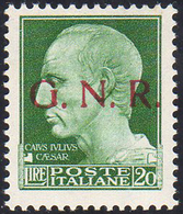 1943 - 20 Lire Soprastampa G.N.R. Di Brescia, I Tipo (487/I), Nuovo, Gomma Originale Integra, Perfet... - Altri & Non Classificati